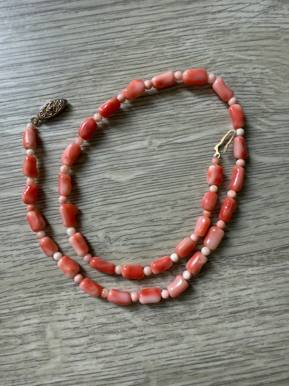 Gorgeous Vintage Angel Skin Coral Beaded Necklace Natural Rare Unique - Picture 13 of 13